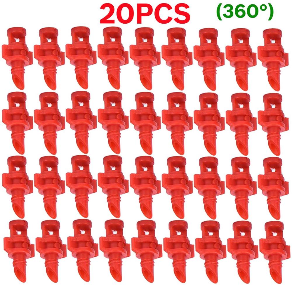 20PCS 90/180/360 Degree Angle Simple Refraction Nozzle Sprinkler Head Thread Connection Garden Tree Irrigation Mist Sprayer: A-360-20PCS