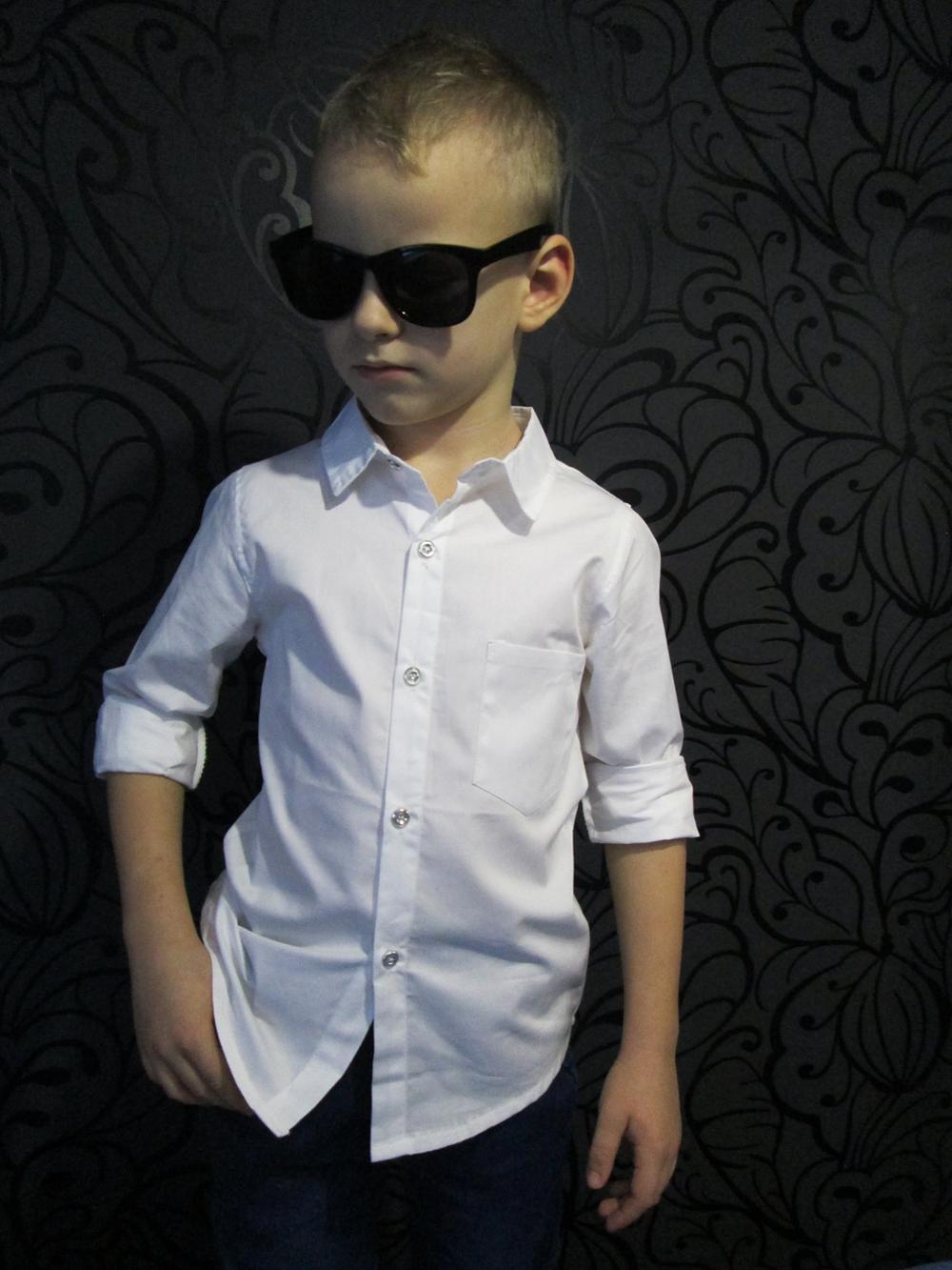 White Button Boys Shirts for School Full Sleeve Turn-down Boys Blouses Children Tops Teenager Kids Clothing Clothes Bs020