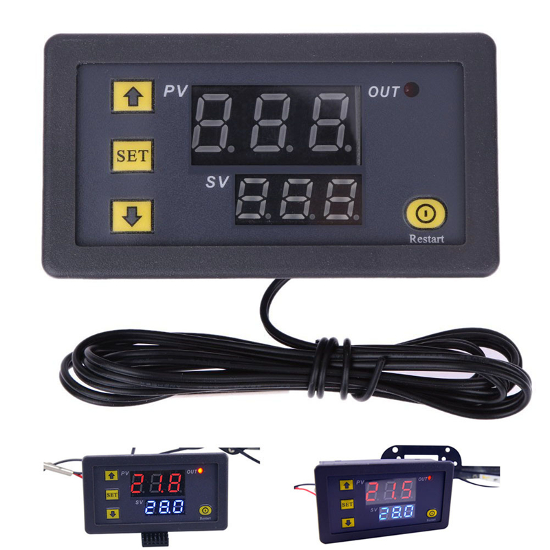W3230 Mini Digital Temperature Controller 12V 24V 220V Thermostat Regulator Heating Cooling Control Thermoregulator with Sensor