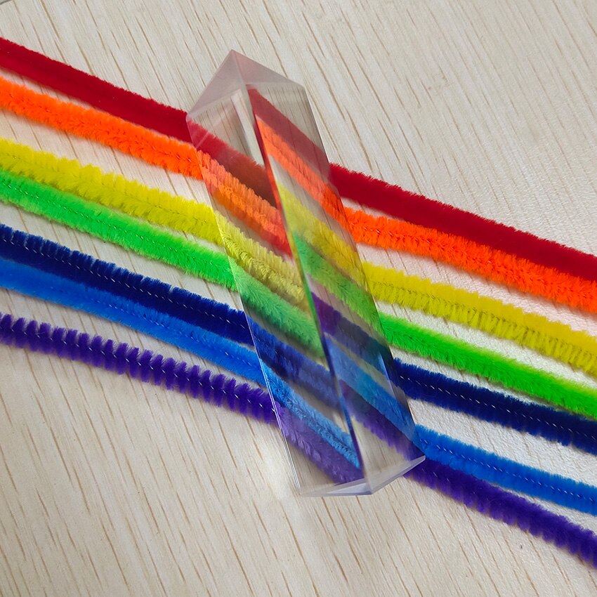 Prisma Triangular 25x25x80mm prismas de vidrio óptico enseñanza de Física refractado espectro de luz Arco Iris estudiantes equipo de enseñanza