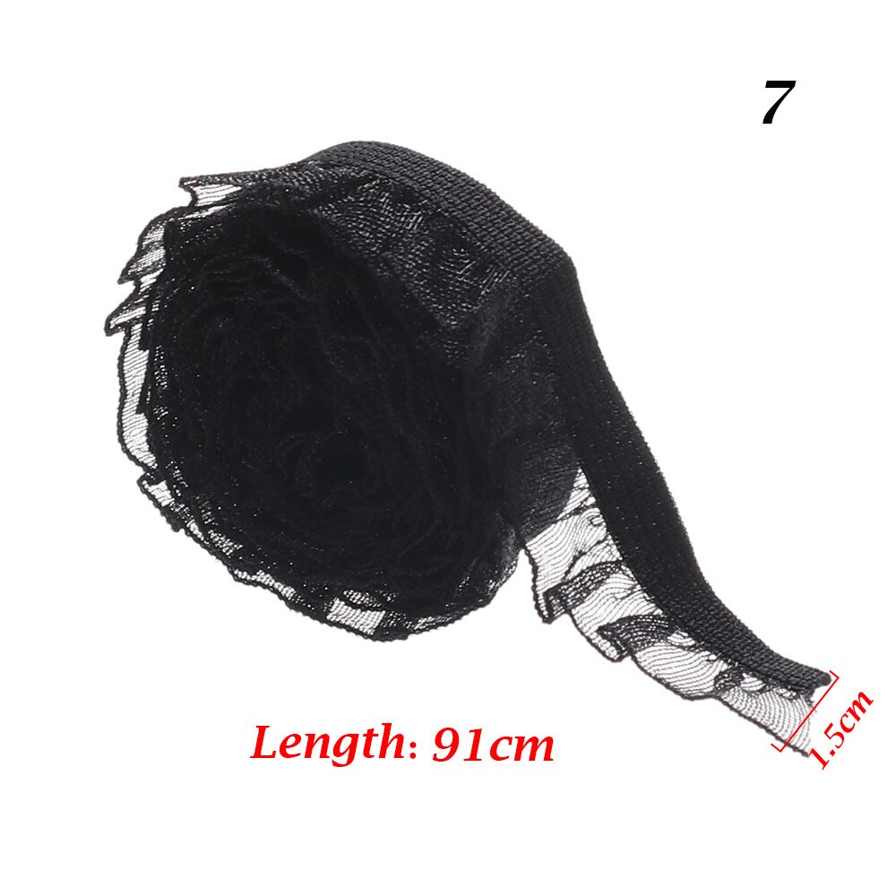 Color Lace Fabric for Decor Dolls Clothes Socks Pleated Elastic Lace Ribbon Material DIY Toy Doll Sew Clothing Collar Dress Trim: 07