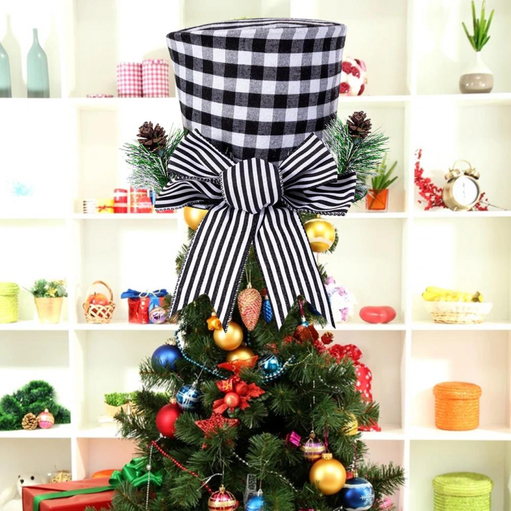 Tree Topper Decor Fabric Tree Topper Hat Lightweight Festive Touch Attractive Large Farmhouse Xmas Tree Topper Hat