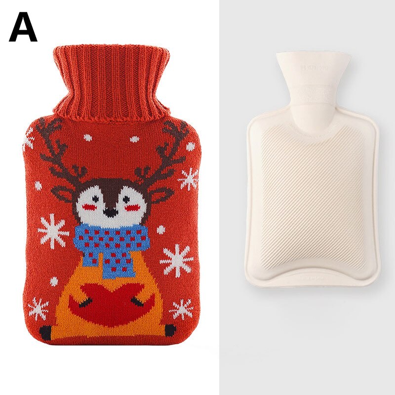 1000ml vandflaskegummi varmt vand baghåndsvarmere mavevarmer jul håndvarmere klassisk håndvarmer: 01