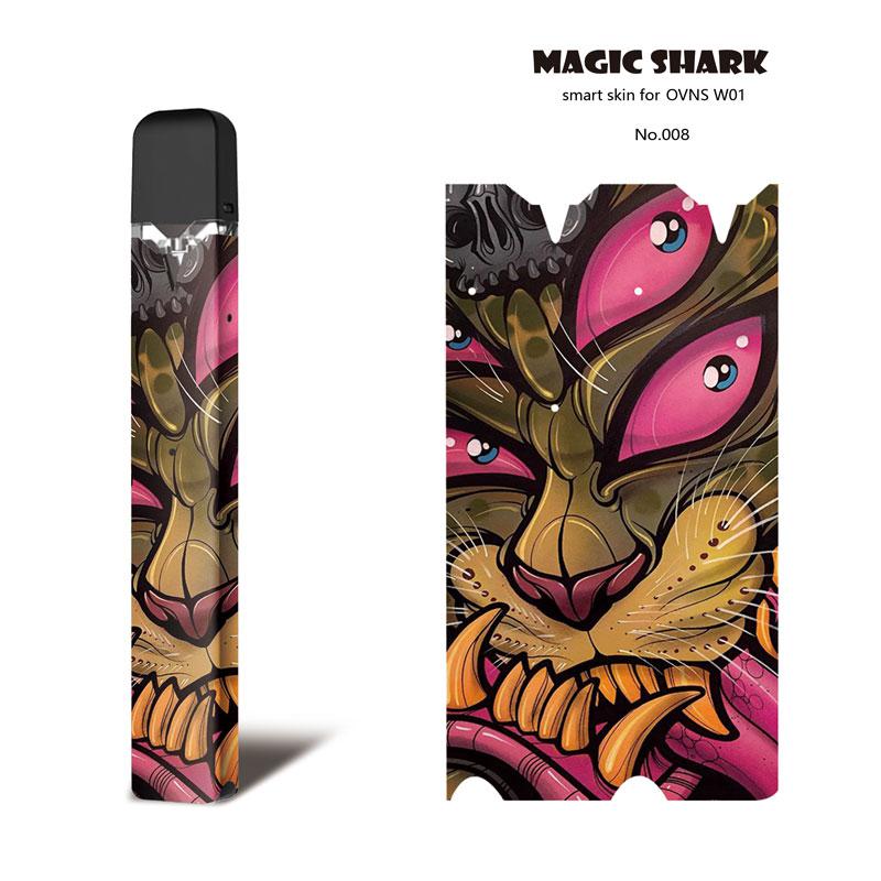 Magic Shark Monsters Cat Fish Dog Pirate Skull Stereo PVC Ultra Thin Film Cover Pod Case Sticker For OVNS W01: 008