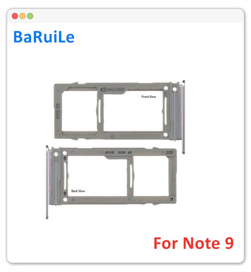 BaRuiLe 10pcs Sim Card Reader Holder Replacement parts For Samsung Galaxy Note 9 Dual &amp; Single Sim Card Tray Holder Slot