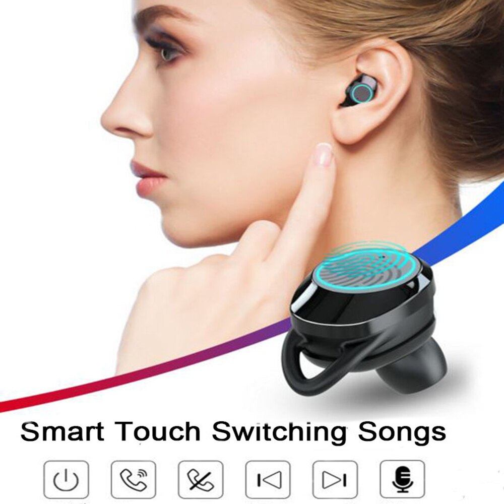 TWS G02 Bluetooth Kopfhörer V5.0 Drahtlose Kopfhörer 9D Stereo Musik IPX7 Wasserdichte Ohrhörer mit 3300mAh Lange Batterie Lebensdauer