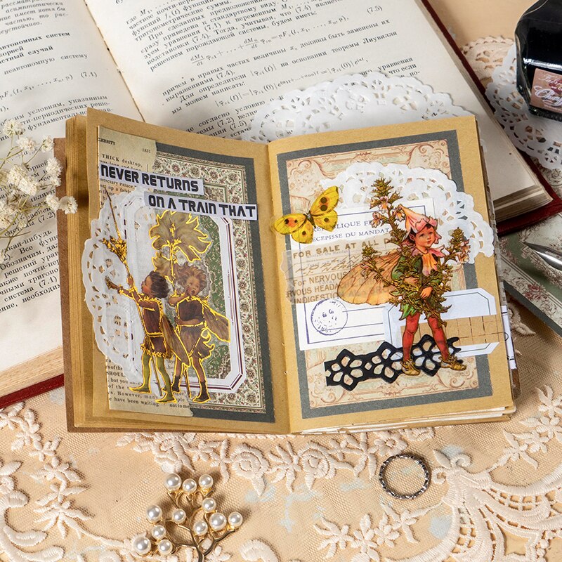 Yoofun vintage dekor papir retro klassisk underlagsmateriale papir for kort kraft kunst estetiske memopads scrapbooking dekor