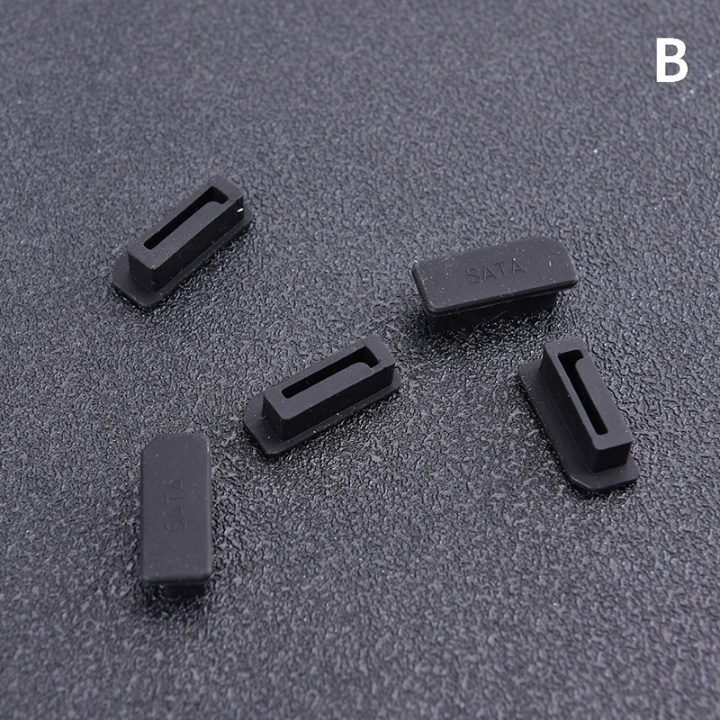 5pcs SATA Interface Dust Plug Dustproof Anti-dust Cover Cap for Laptop Mainboard HDD CD Drive SSD: Black 1