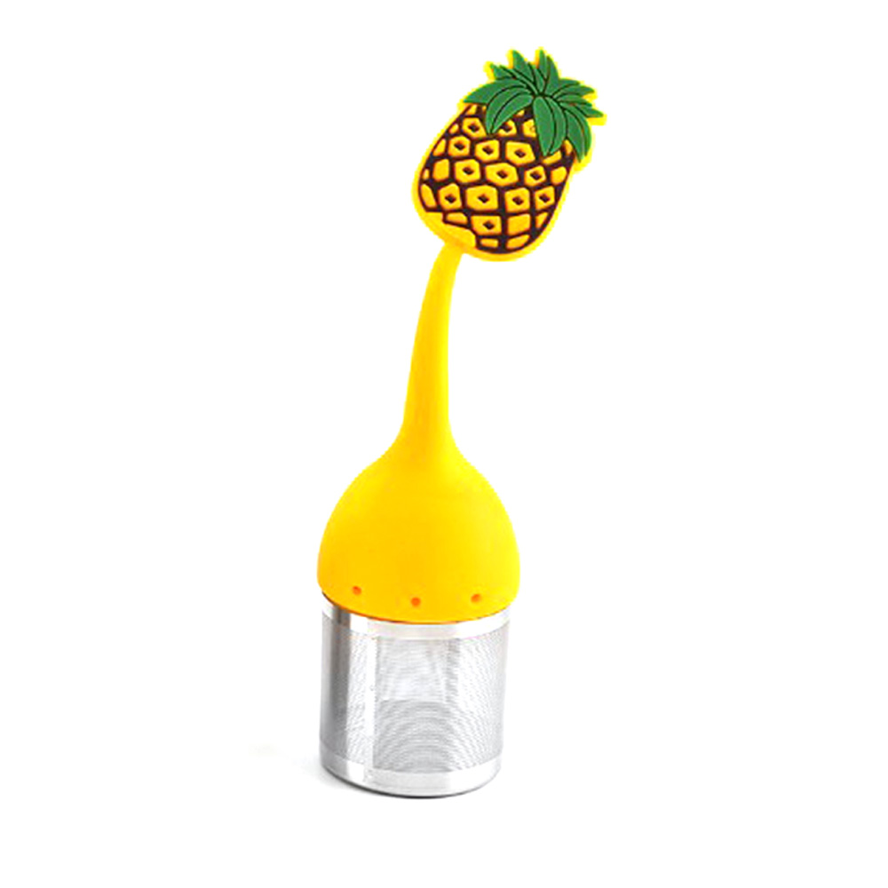 1pc söta flamingo tesil tepåsar silikon lösbladste teinfuser filter diffuser rolig tecknad tetillbehör ananas: Ananas