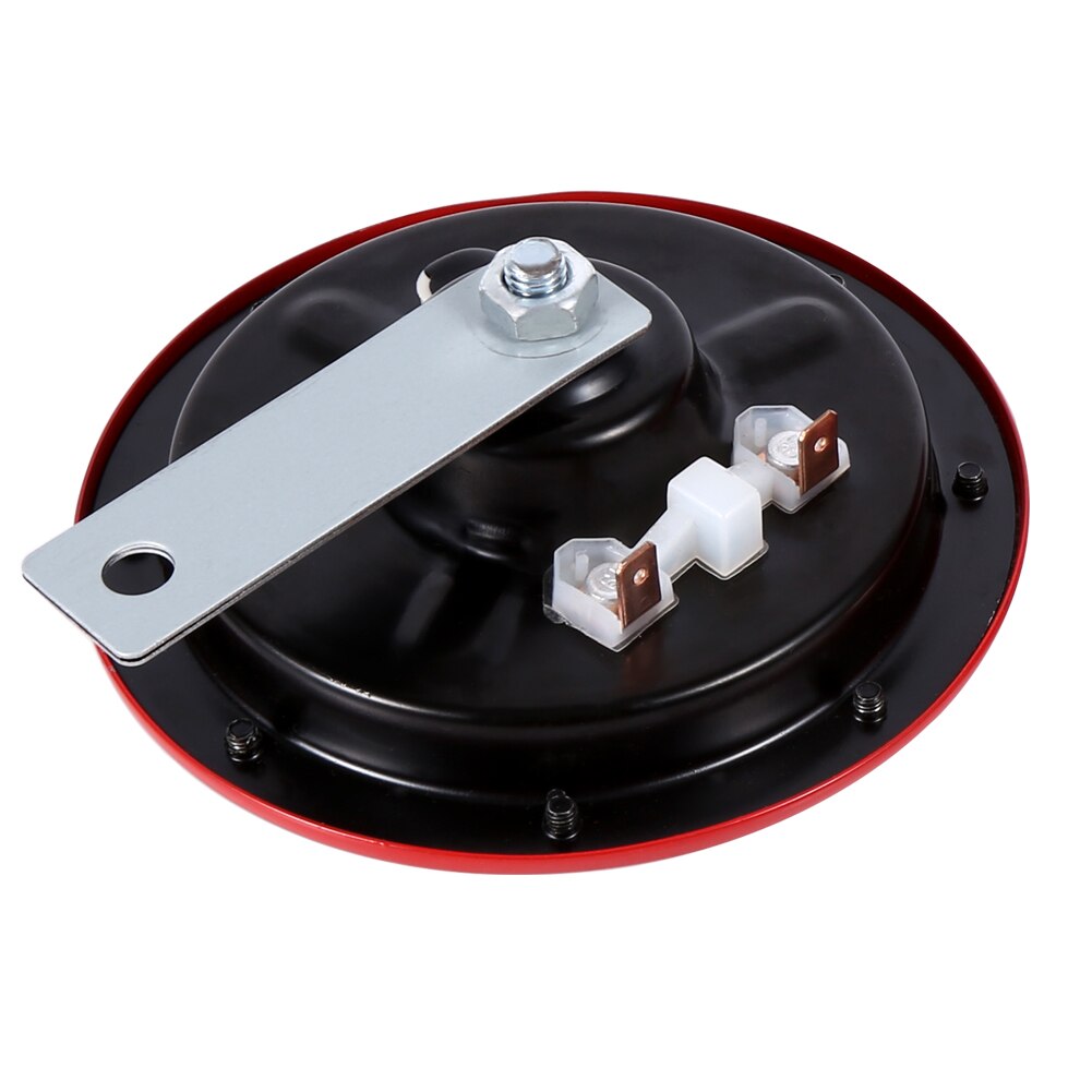 12V Car Grille Mount Electric Blast Tone Horn Super Tone Loud Compact Electric Horn with 2 universal mounting brackets Red