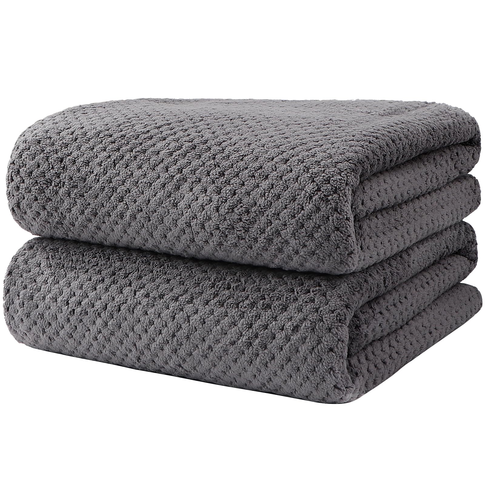 Set van 2 microvezel handdoeken: ultra absorberende badhanddoeken, zachte handdoeken voor in de badkamer, sneldrogende washandjes voor lichaam, sport, spa en yoga.: 70140cm