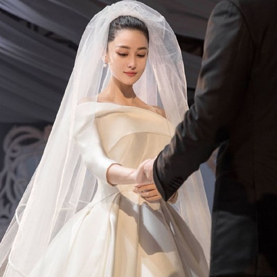 Foto real blanca/Marfil dos capas velo De novia 3,5 m Borde De cinta Mantilla velo De novia accesorios De novia Veu De Noiva