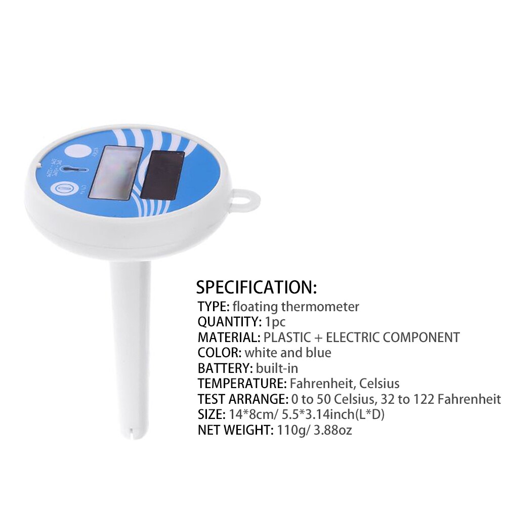 For Swimming Pool Bathroom Digital Floating Thermometer Digital Screen Solar Powered Accurate Floating Water Temperature Meter