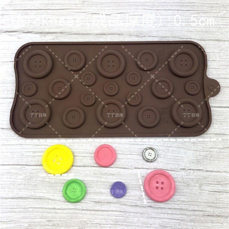 Tegneserie dekorativt tøj knap silikone fondant kageform cupcake gelé slik chokolade dekoration bageværktøj forme  fq3045