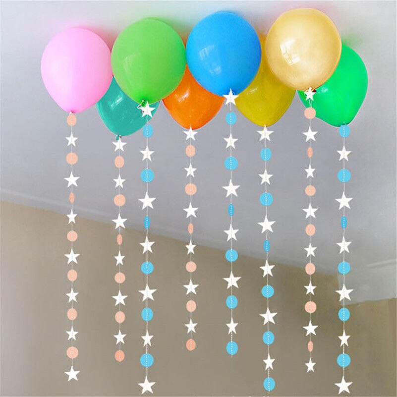 Paper Garland Strings Star Shape Wedding Party Bridal Home Hanging Decoration