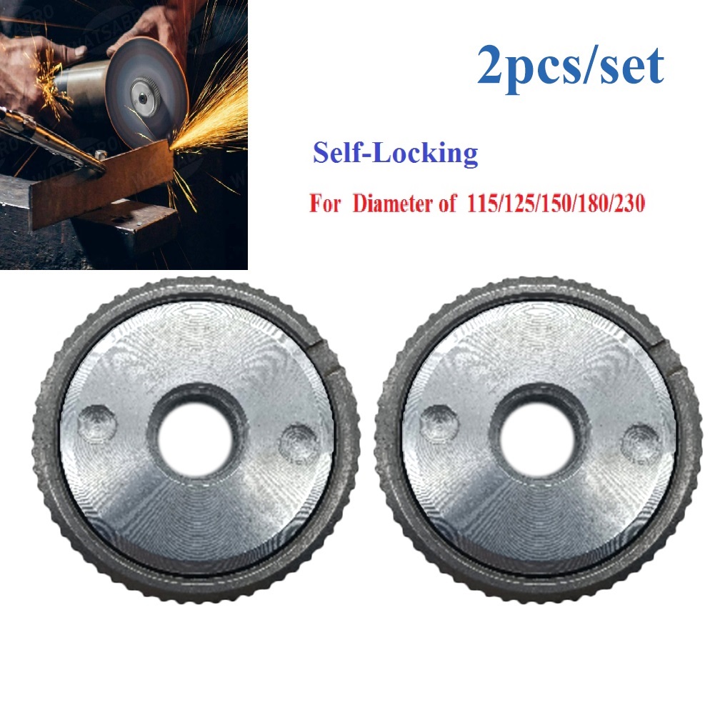 2pcs M14 Thread Angle Grinder Accessories Inner Outer Flange Nut Replacement Quick Release Power Tools For Bosch