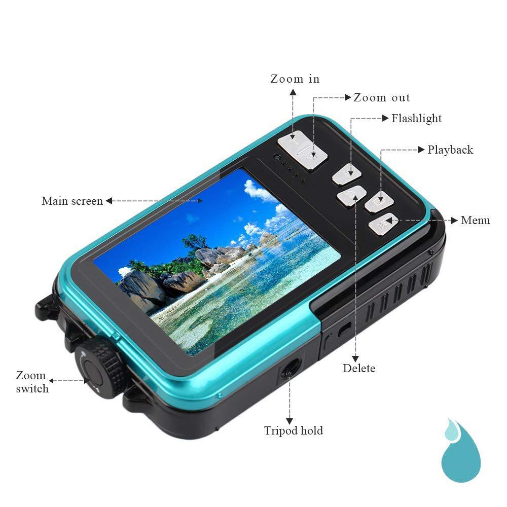 Waterproof Anti-shake Digital Camera 1080P Full HD Underwater Camera 24 MP Video Recorder Selfie Dual Screen DV Recording Camera