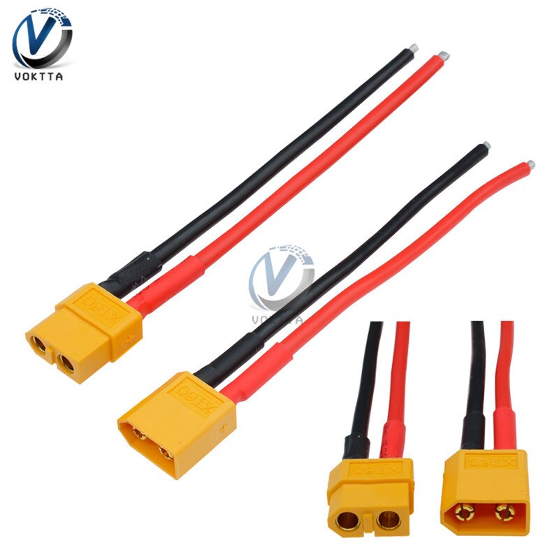 1 Paar XT60 Connector Vrouwelijke/Mannelijke Connector Plug Met Behuizing 10Cm Silicon Draad 14AWG Banana Plug Connector Voor batterij: Lavendel