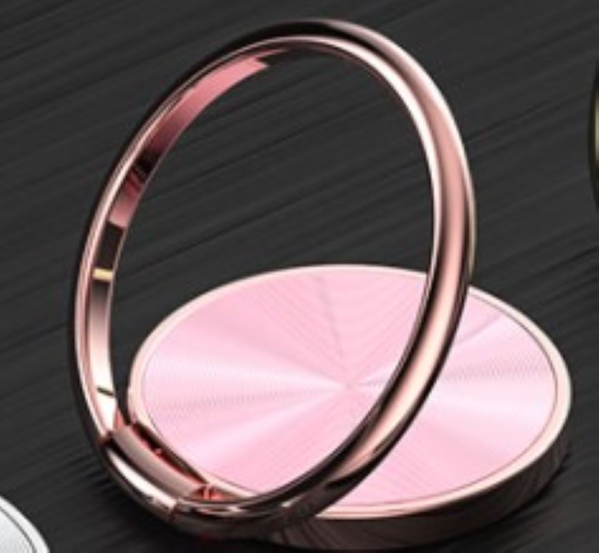 Luxury Metal Mobile Phone Ring Holder Telephone Cellular Support Accessories Magnetic Car Bracket Socket Stand For Mobile Phones: rose gold pattern 