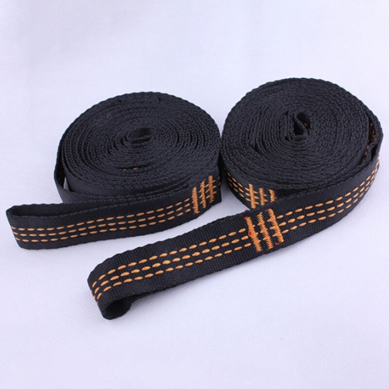 2 stuks supersterke hangmatriemen, geleverd met 2 karabijnhaken, draagbaar ophangtouw voor in de boom