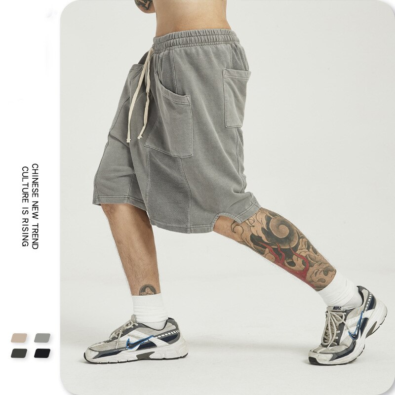 Miesten löysät hip hop sportwear -shortsit, joissa on taskut