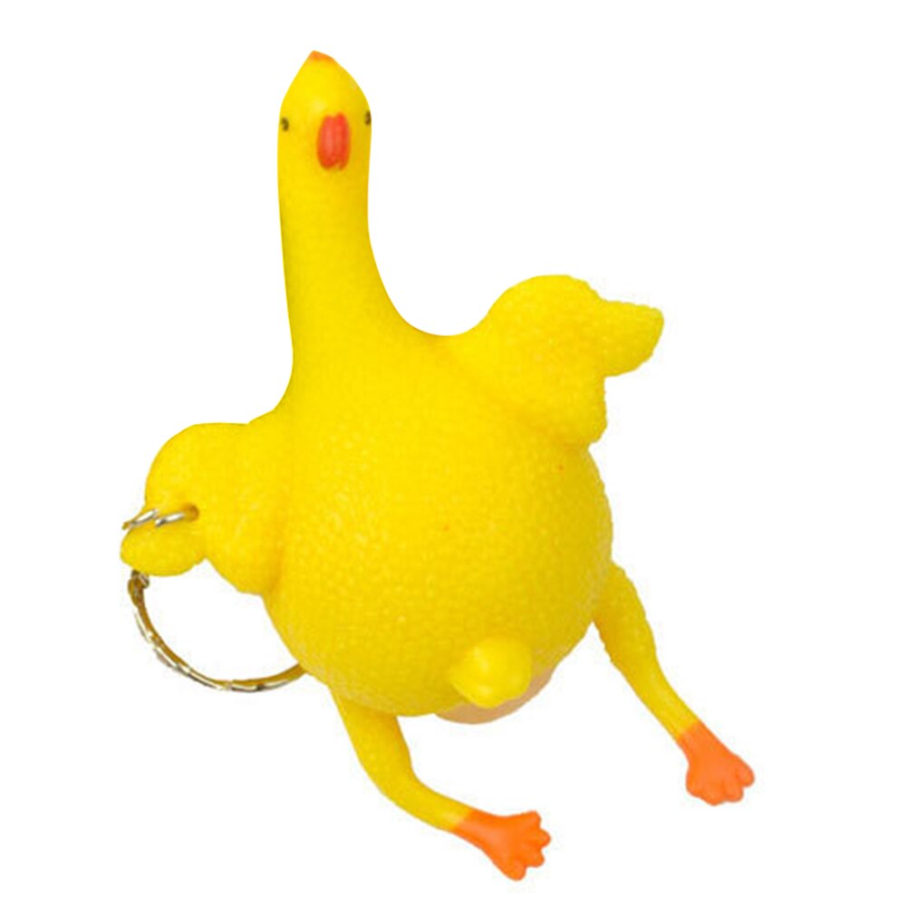 antistress Funny Tricky Chicken Toy Ventilation Hen Egg Keychain Stress Relieving