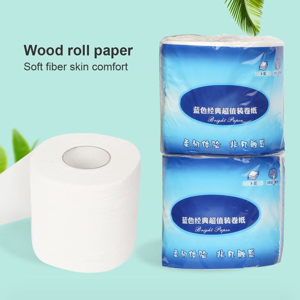 1 Roll 3 Layers Silky Smooth Soft Toilet Paper Home Kitchen Bathroom Paper Tissue Rolling Paper