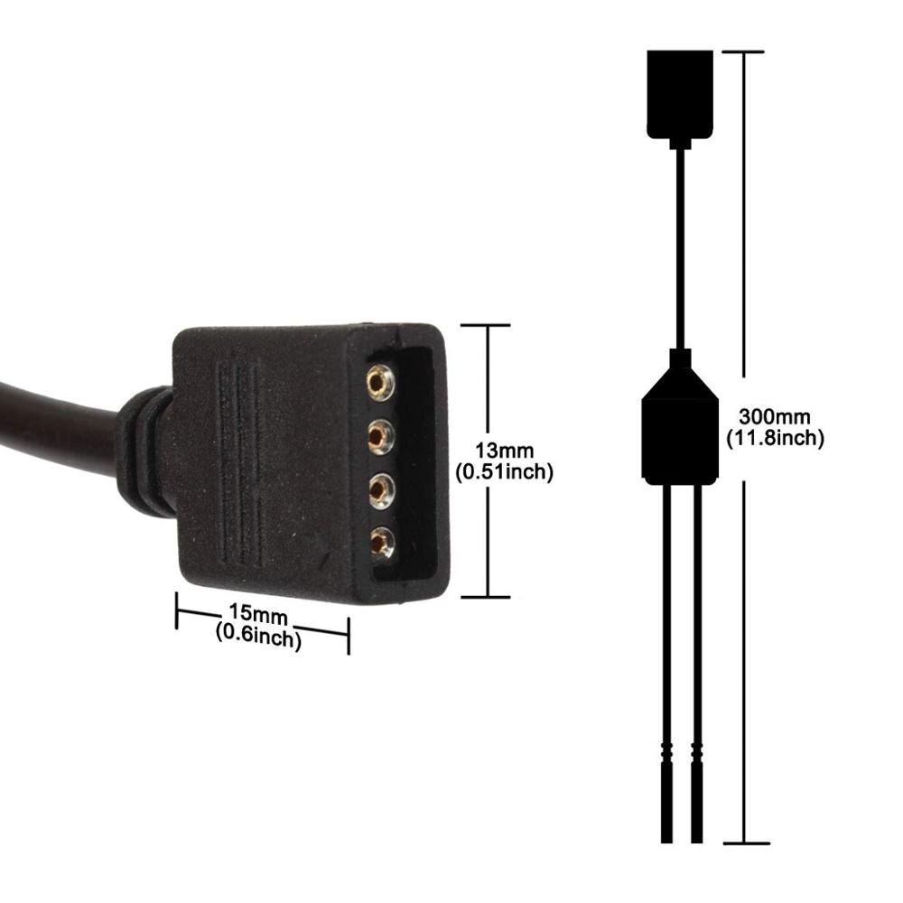 Cable de extensión RGB de 12V CC, 4 pines, hembra a macho, 1 a 2, 3, 4 vías, empalme Y forma, Cable de extensión para tira LED RGB 5050 2835