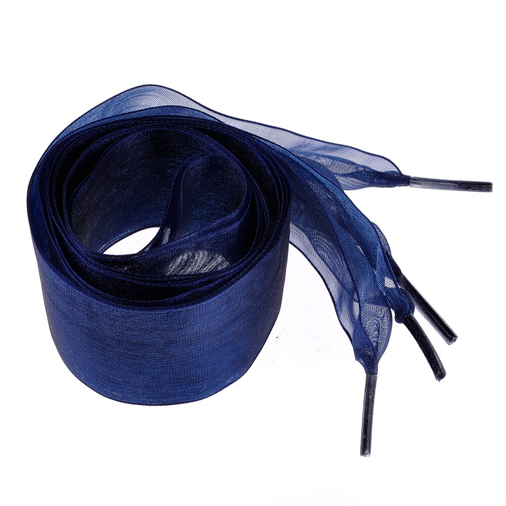 1 paar Polyester Lint Kant Schoenveters geschikt voor casual schoenen sport schoenen 110 cm Lengte mode persoonlijkheid 9 Kleuren: Blauw