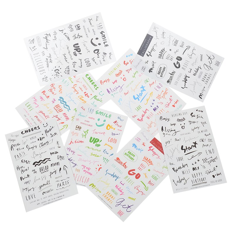 8 Pieces Cute Dialogue Words Decor Stickers Photos Decor Props Stickers For DIY Handmade Children Scrapbook Photo Album