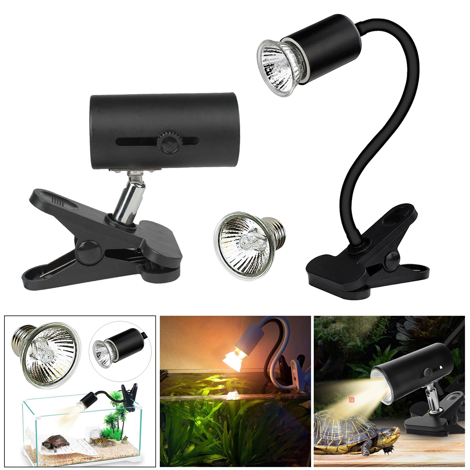 Lampe chauffante UVA + UVB pour Reptile, tortue, Mini ampoule chauffante pour animaux de compagnie, lézards amphibiens, régulateur de température, lumière UV, 25/50W