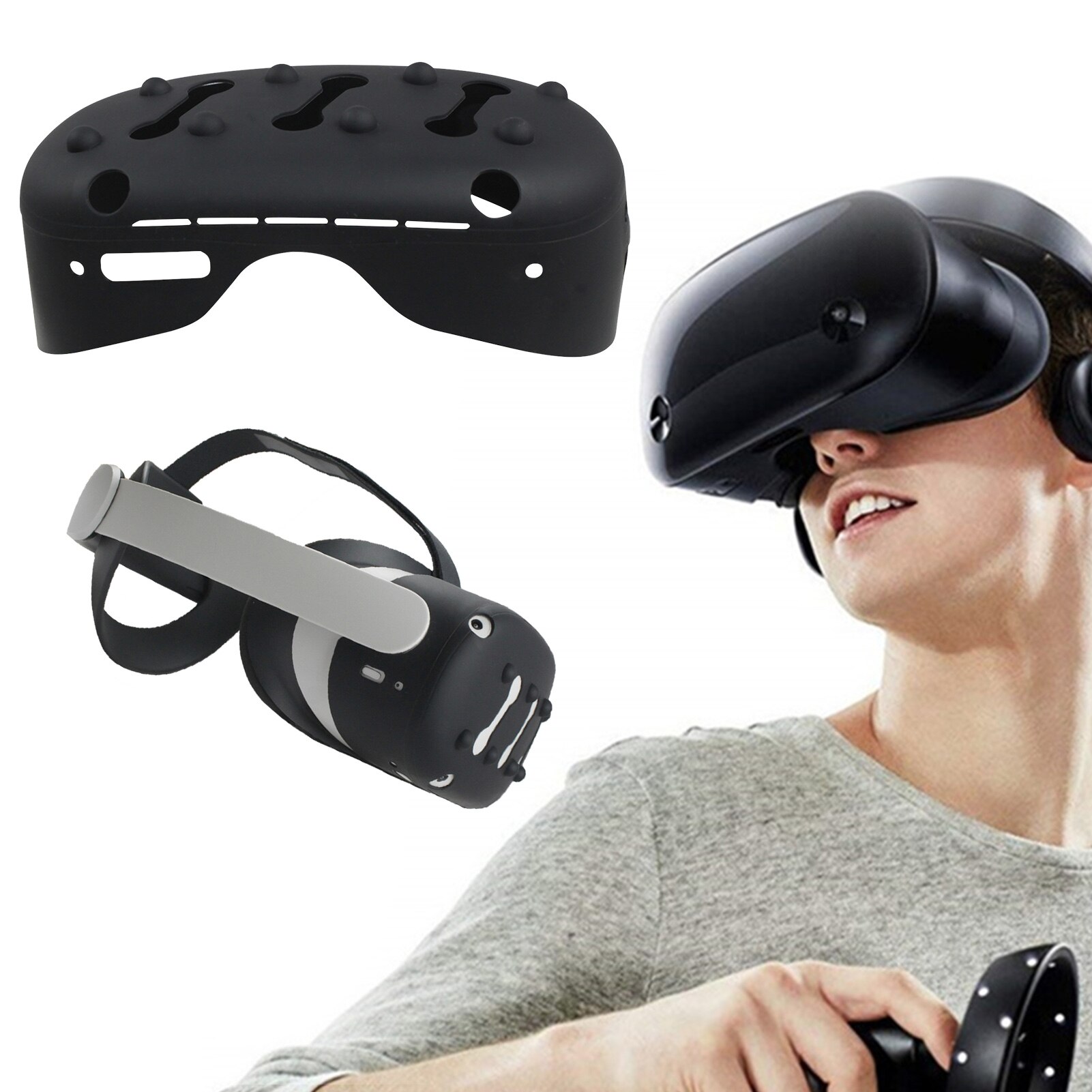 Vr Headset Cover Siliconen Vr Bescherming Case Shock-Proof Vr Lens Cover Voor Oculus Quest 2 Gaming Headset