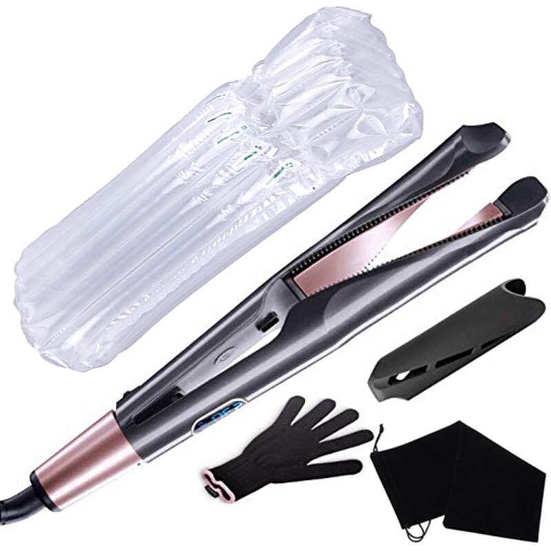 Fer à friser 2 en 1, baguette pour onduler les cheveux, pince à lisser et boucler, bigoudis en céramique: No Box / UK