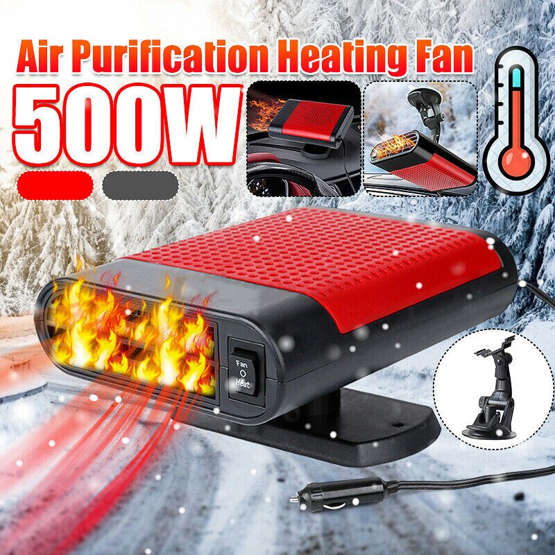 12V 500W Demister Vehicle Heater Cooling Fan for Windshield 2 IN 1 Portable Fast Heating Car Heater Cooler Defogger Defrosts