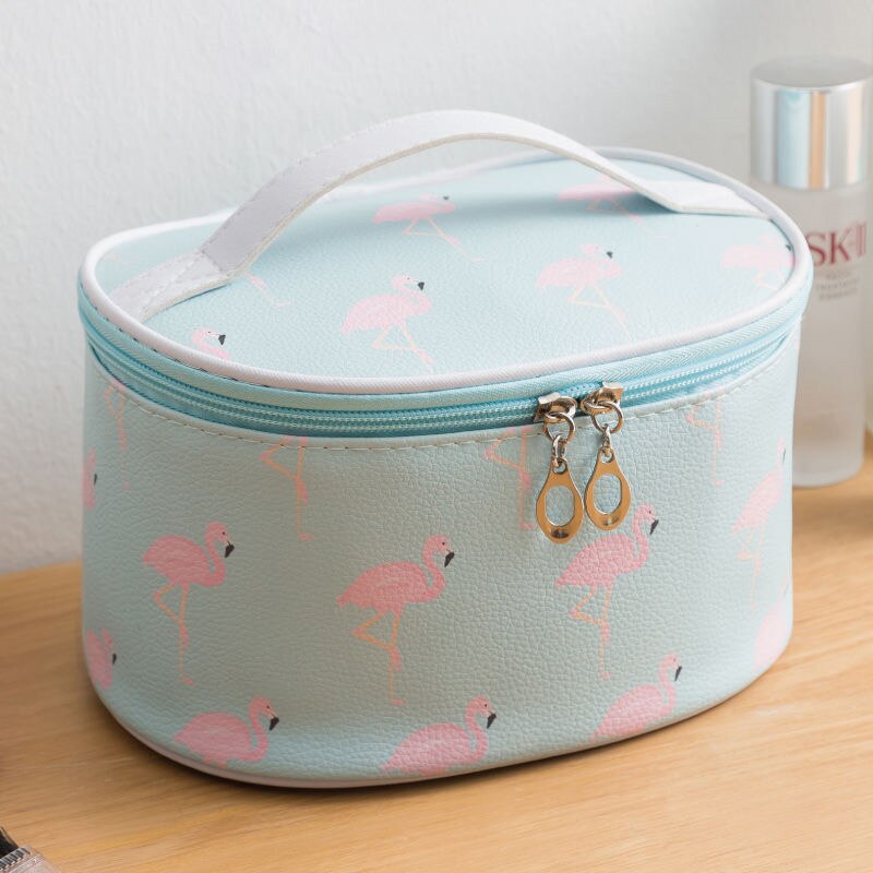 Bolsa de almacenamiento de cosméticos portátil de gran capacidad impermeable de con múltiples patrones, almacenamiento de viaje simple multifuncional: green