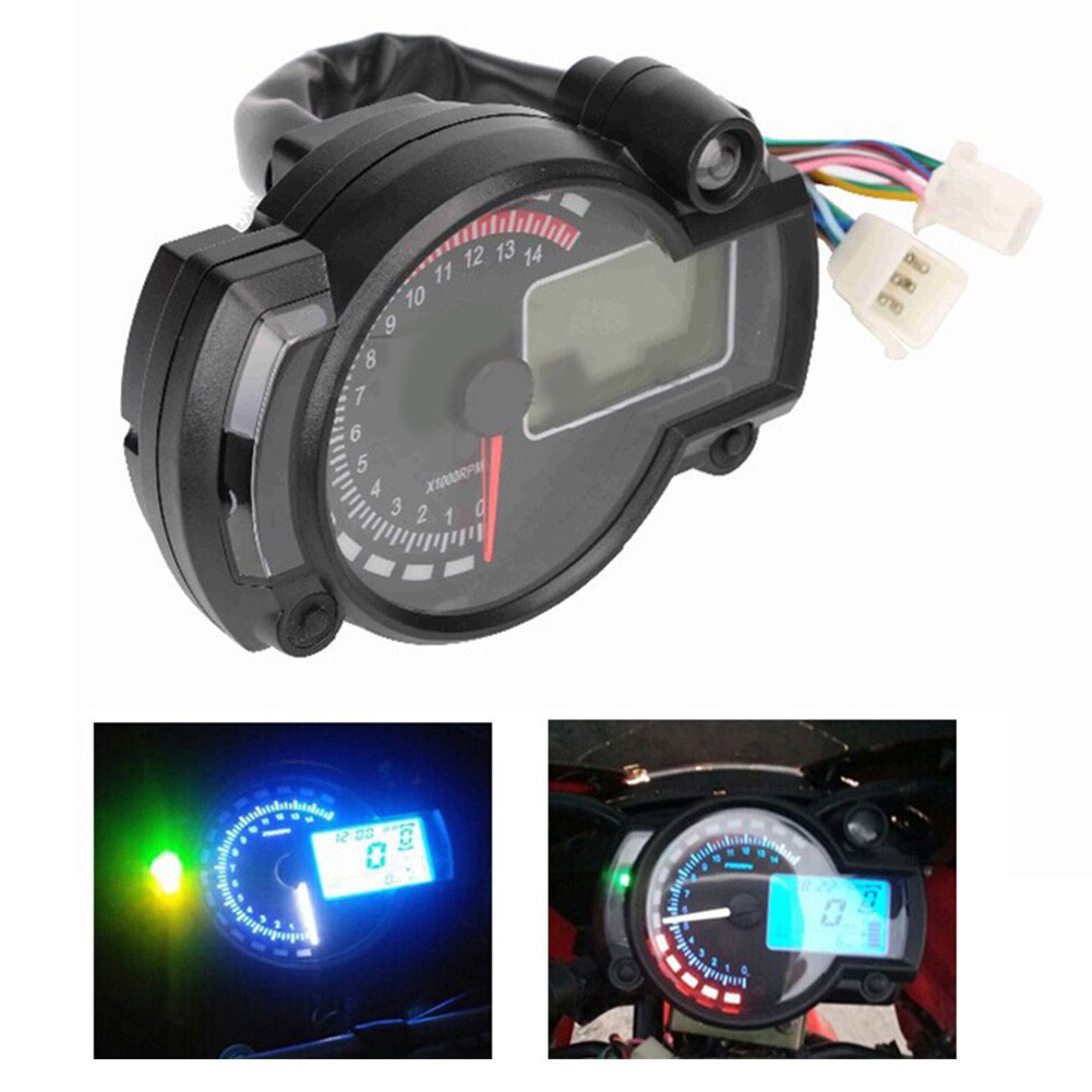 Odometer Speedometer Gauge LCD Digital Motorcycle Tachometer Trip Meter