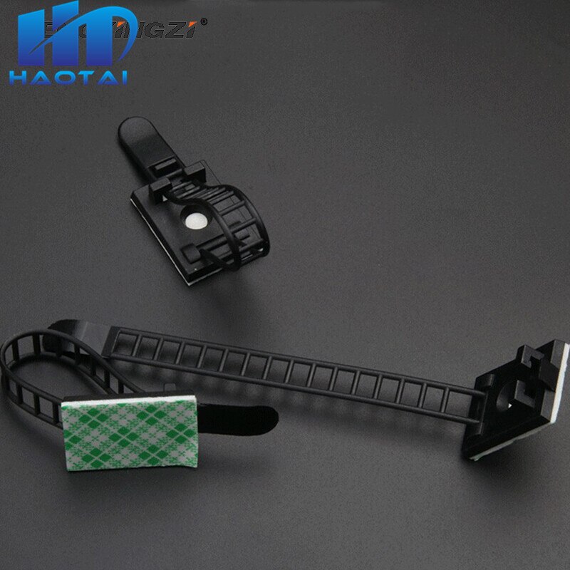 10pcs/pack Electric Tie Management Home Mount Nylon Cable Clip Holder Self-adhesive Multipurpose Adjustable Wire Clamp Fixed