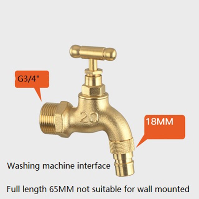 Wall Mount Brass Bibcock Washing Machine Tap Outdoor Garden Faucet With Lock Washing Machine Faucet car wash Faucet: F