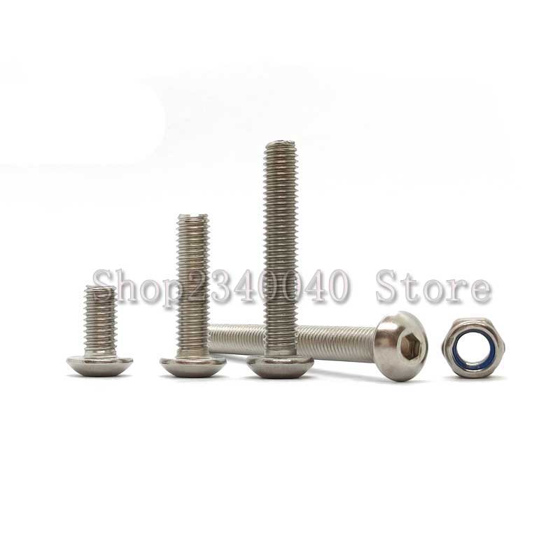 96pcs/set M5 Hex Socket Screw Nut Hexagon Metric Thread Machine Bolt ISO7380 Stainless Steel Hexagon socket screw Assortment Kit