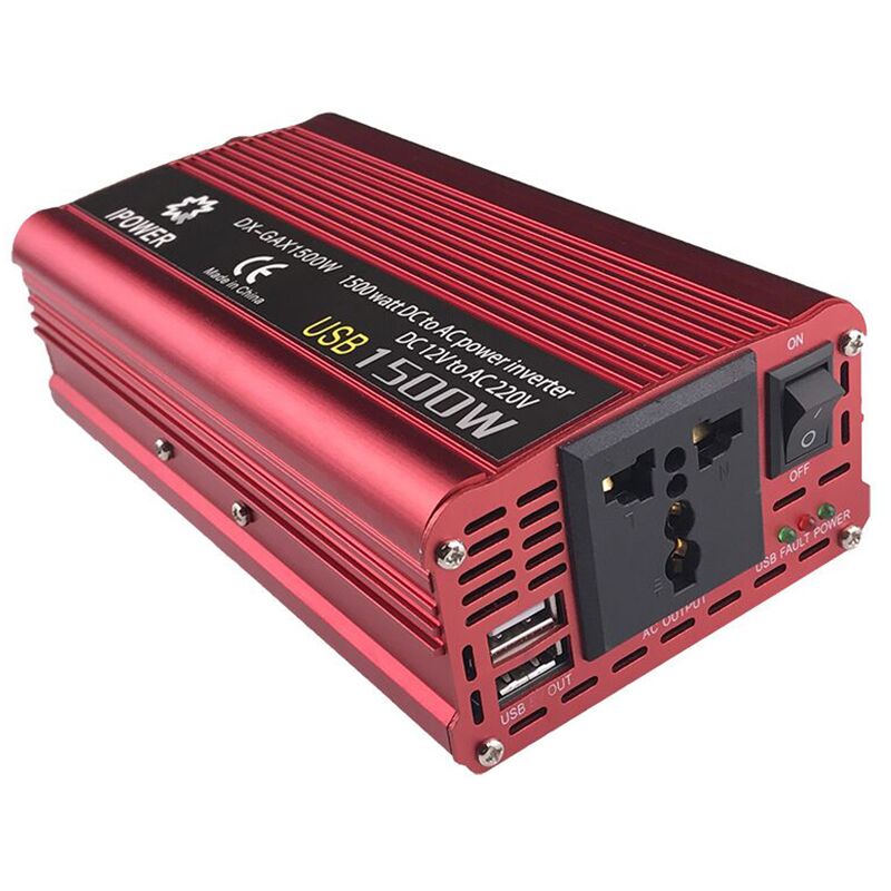 1500W Car Inverter DC 12V to AC 220V-240V Power Inverter Charger Converter Transformer Vehicle Power Supply Switch