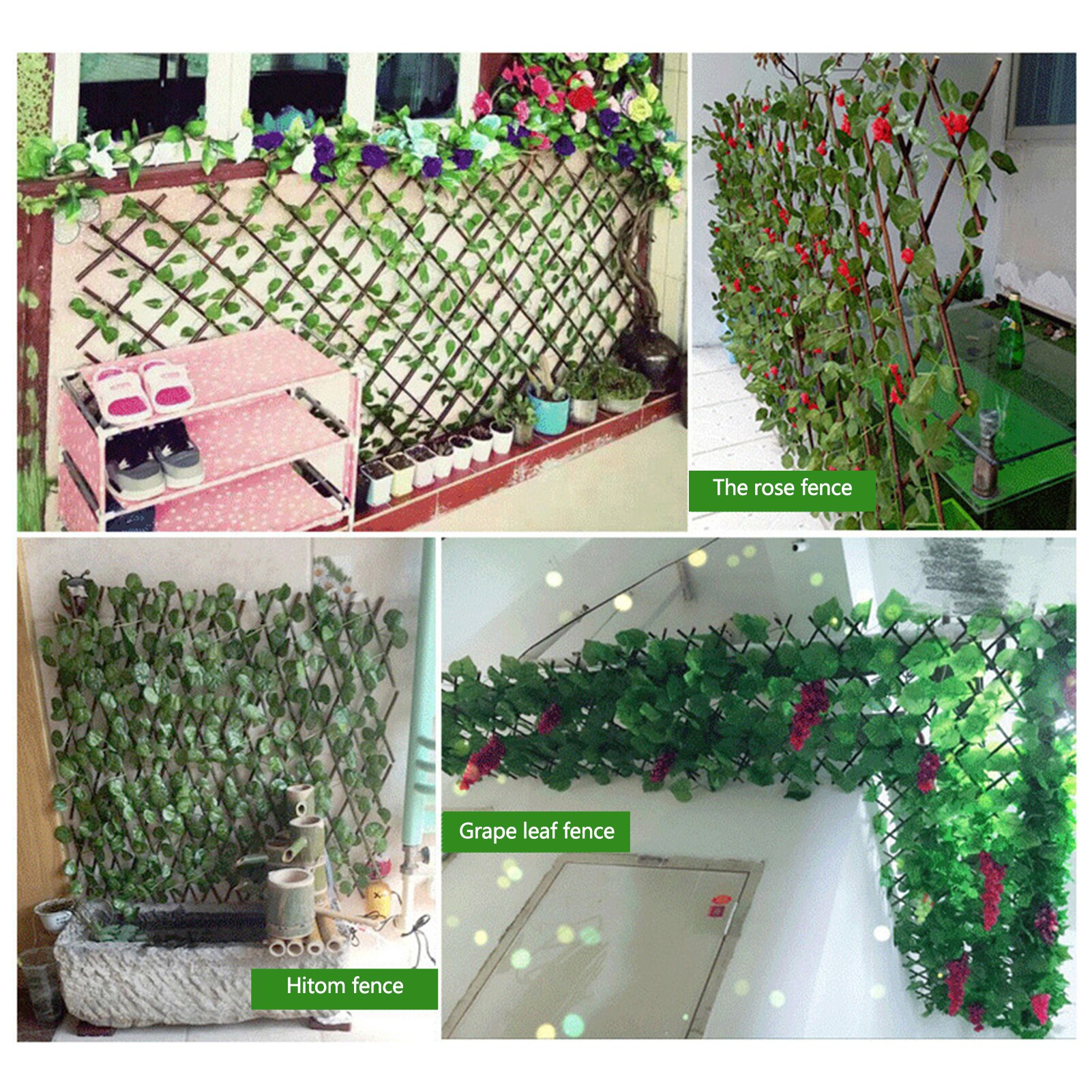 Expandable Artificial Privacy Fence Screen Hedges Fence Faux Plants Leaf Decoration For Outdoor Balcony Garden Decor 180*20cm