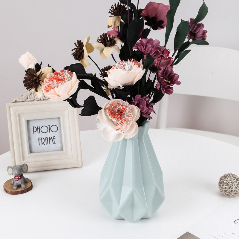 Blume Vase Dekoration Hause Kunststoff Vase Weiß Nachahmung Keramik Blumentopf Blume Korb nordisch Dekoration Vasen für Blumen