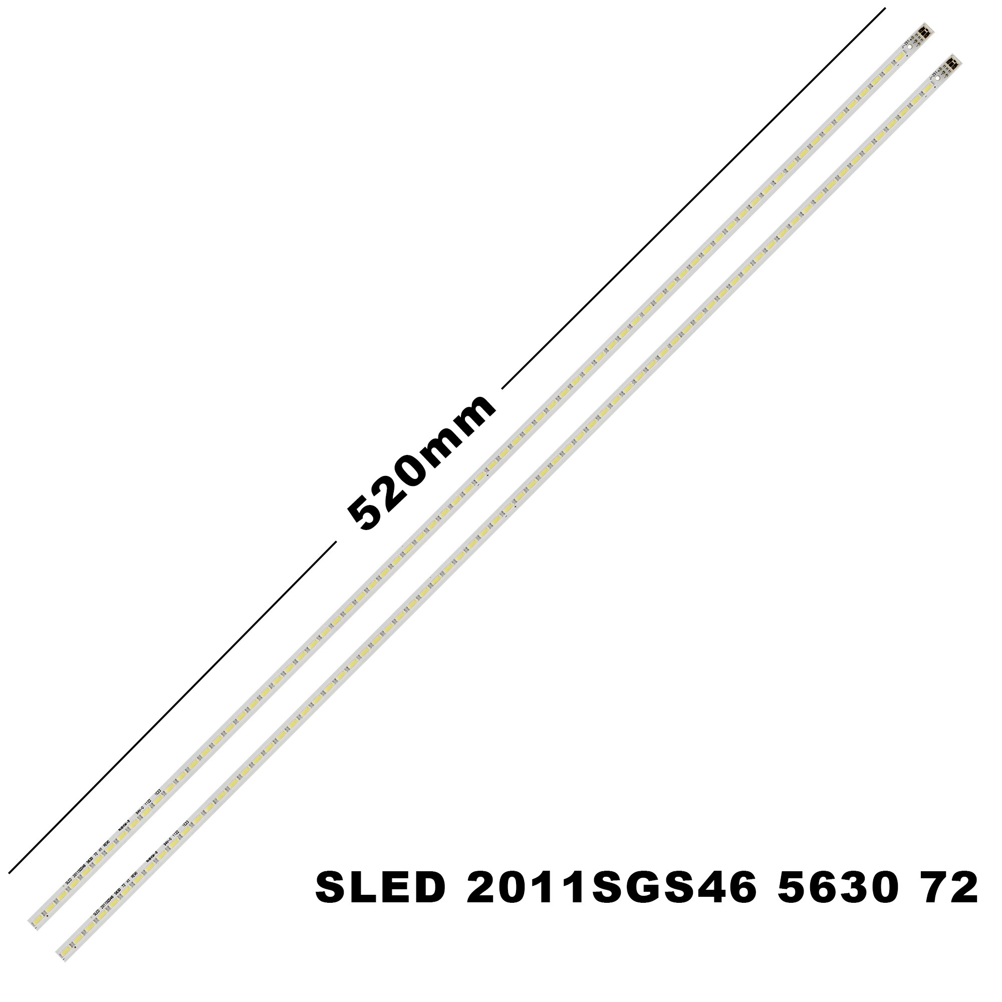 Bande de rétroéclairage LED 72, 520MM, traîneau 2011SGS46 5630 72 H1 REV0 pour 46-DOWN LJ64-03035A, 46SL412U 46FT5453
