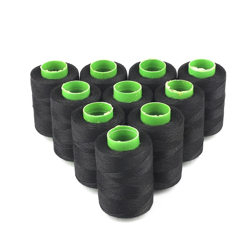 Luja ompelulanka 300 metriä 10 kpl monivärinen puuvillalanka käsinompelutarvikkeisiin: Musta