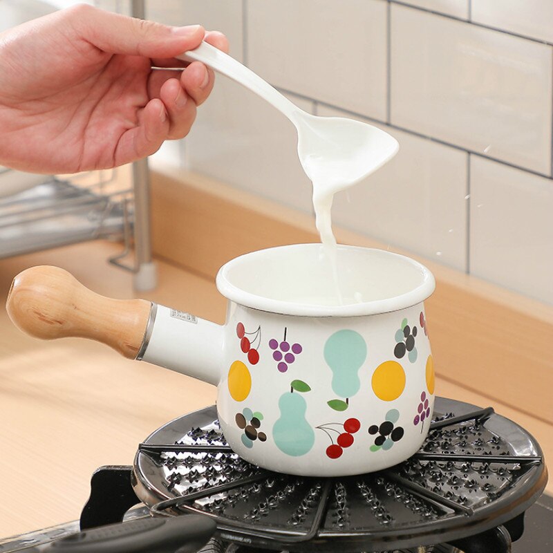 JAPAN Nonstick Enamel Milk Pot Pan Practical Butter Coffee Warmer Small Milk Pot Kitchen Cooking Pot Noodle Baby Food Handmade