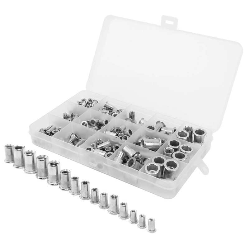 Rivet Nut Stainless Steel Vertical Grain Rivet Set M3/M4/M5/M6/M8 Grain Rivet Nut for Electromechanical And Light Industrial