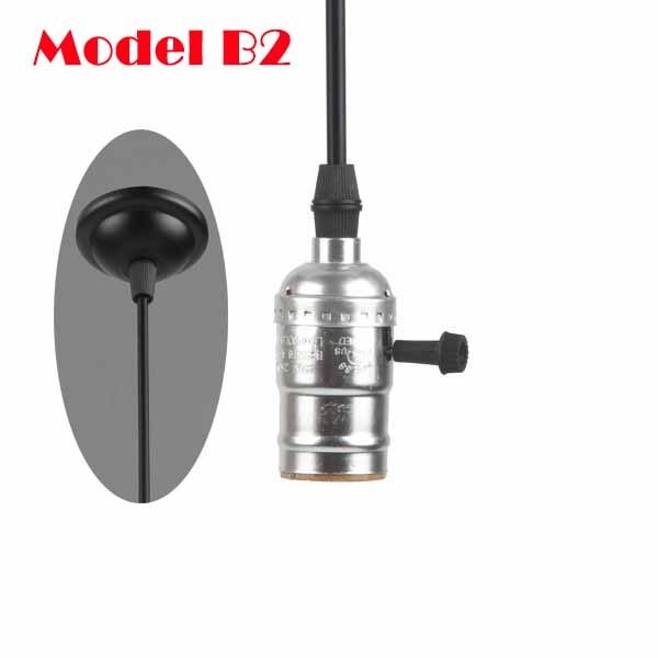 Met Schakelaar/Geen Schakelaar E27/E26 110 V-240 V Vintage Retro Aluminium Schroef Socket Hanger Lamp base Houder Hanglampen [DV5250]: Model B2
