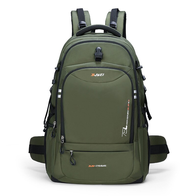 75L Unisex Men's Backpack Travel Back Pack Sports Bag Nylon Outdoor Trekking Rucksack Hiking Climbing Cycling Backpack for Male: army green