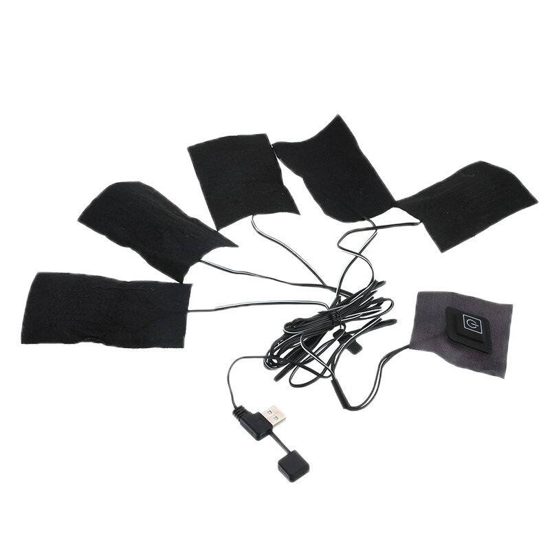 1/8PCS Washable USB Electric Heating Pad Outdoor Themal Warm Winter Heating Vest Pads for DIY Heated Clothing Warm Mobile: 6-in-1
