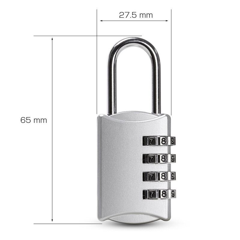 2 Pcs Padlock Code 4 Digit Security Anti-theft Zinc Alloy perfect for Locker, Travel Case Etc-Silver Gate